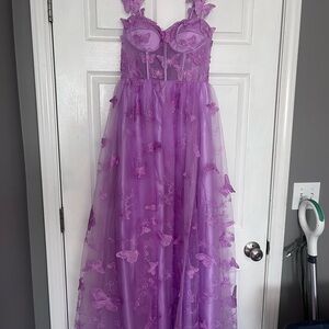 Amazon Purple Prom Gown Sweetheart Neckline
